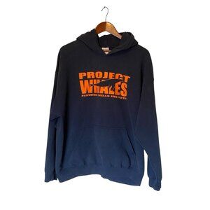 Project Whales Blue Pullover Hoodie Men's XL Flowing Wells JHS 2015 Gildan